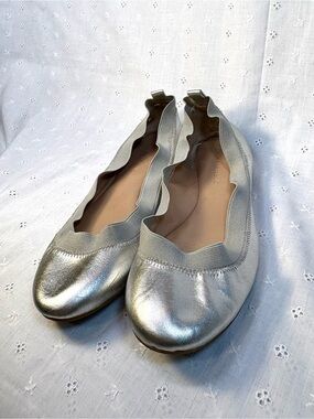 Banana Republic Silver Metallic Ballet Flats